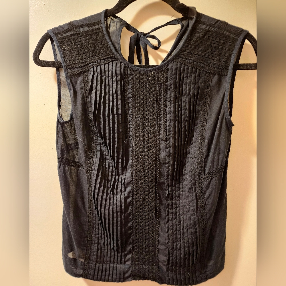 Jcrew Black Lightweight Boho Lace Blouse Size 00